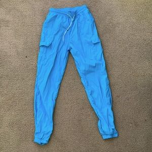 Blue Nylon joggers